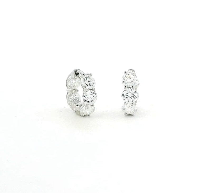 Earrings Rose Gold 18K Gold Diamond Huggie Hoop Earrings, lab grown