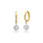 Earrings Rose Gold / 2-2.24 cts 14K Gold Invisible Set Laser Drilled Single Round Diamond Earrings, Lab Grown