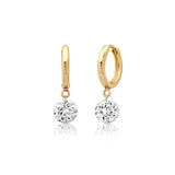 Earrings Rose Gold / 2-2.24 cts 14K Gold Invisible Set Laser Drilled Single Round Diamond Earrings, Lab Grown