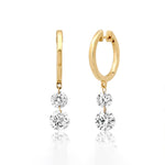 Earrings Rose Gold / 4.65 cts 14K Gold Invisible Set Laser Drilled Round Diamond Earrings, Lab Grown
