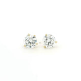Earrings Rose Gold / .5 ct each stone (1ct total) / E/F VVS/VS 14K & 18K Gold Diamond Stud Earrings Lab Grown, Martini Setting