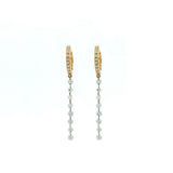 Earrings Rose Gold / 8 Diamonds 18K Gold Invisible Set Laser Drilled Drop Diamond Huggie Hoops Earrings, 8 or 12 Diamonds
