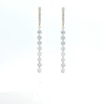 Earrings Rose Gold / 8 Diamonds 18K Gold Invisible Set Laser Drilled Drop Diamond Huggie Hoops Earrings, Lab Grown