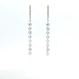 Earrings Rose Gold / 8 Diamonds 18K Gold Invisible Set Laser Drilled Drop Diamond Huggie Hoops Earrings, Lab Grown