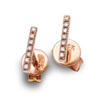 Earrings Rose Gold Diamond Bar Stud Earrings