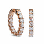 Earrings Rose Gold Diamond Inside-Outside Hoop Earrings, Large