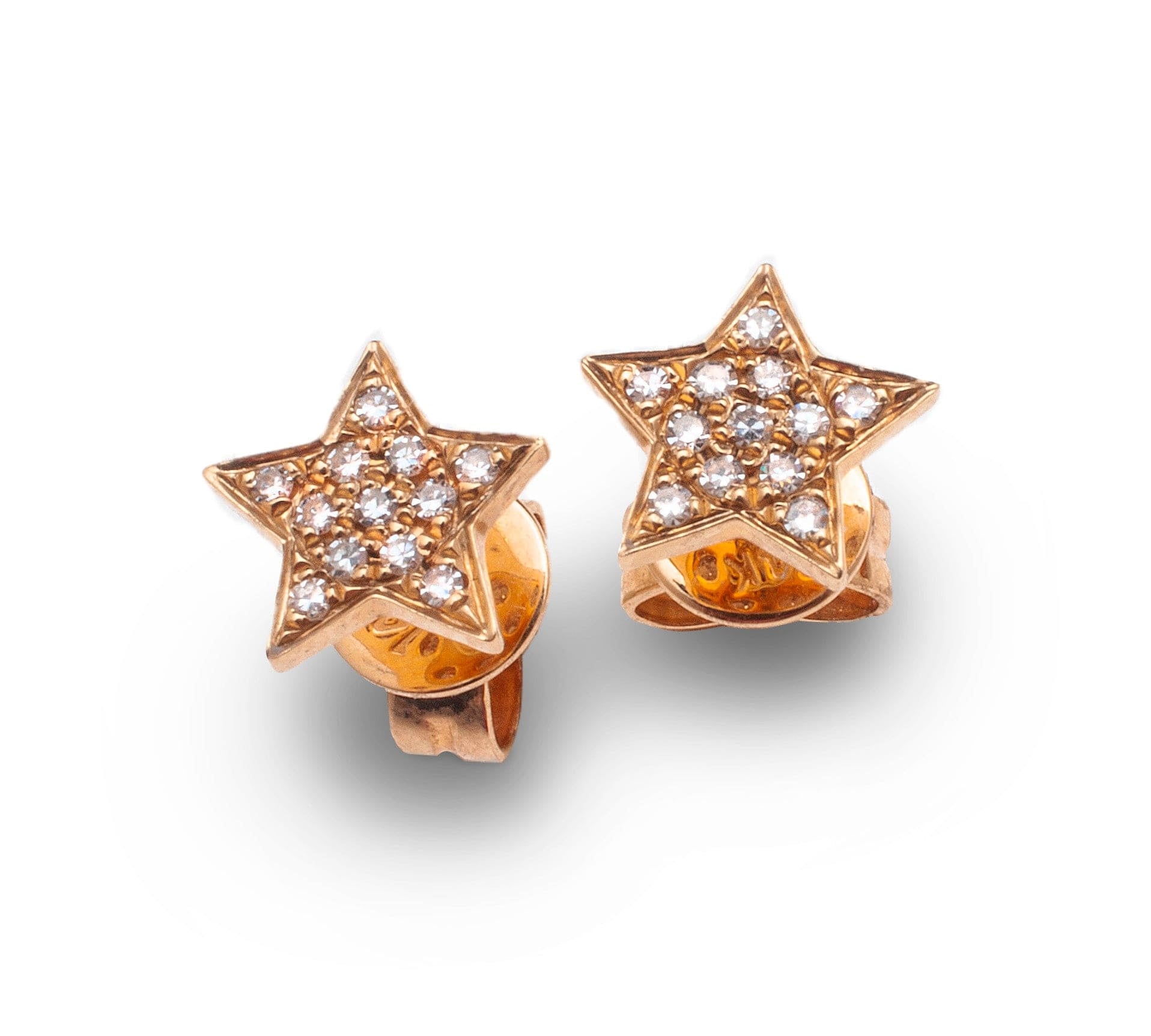 Earrings Rose Gold Star Diamond Stud Earrings