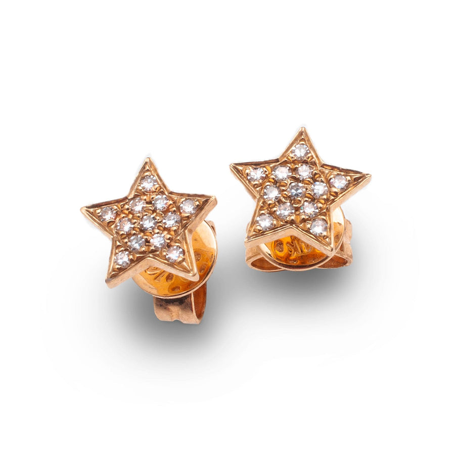 Earrings Rose Gold Star Diamond Stud Earrings