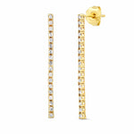 Earrings Thin Tennis Dangle Stud Earrings, 22 Diamonds, Lab Grown
