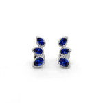 Earrings White Gold / 14K 14K & 18K Gold Three Pear Blue Sapphire and Diamond Crawler Earrings