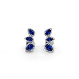 Earrings White Gold / 14K 14K & 18K Gold Three Pear Blue Sapphire and Diamond Crawler Earrings