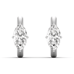Earrings White Gold / 14K 14K and 18K Gold Marquise Diamond Huggie Hoop Earrings, lab grown