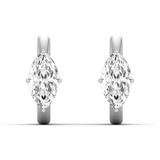 Earrings White Gold / 14K 14K and 18K Gold Marquise Diamond Huggie Hoop Earrings, lab grown