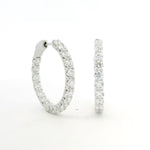 Earrings White Gold 14K Gold Diamond Inside-Outside Hoop Earrings, XLarge, Lab Grown