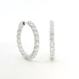 Earrings White Gold 14K Gold Diamond Inside-Outside Hoop Earrings, XLarge, Lab Grown