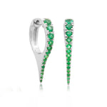 Earrings White Gold 14K Gold Emerald Dagger Hoops Earrings
