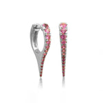 Earrings White Gold 14K Gold Pink Sapphire Dagger Hoops Earrings
