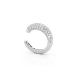 Earrings White Gold 14K Gold Puffy Pave Diamond Cuff Hoop Earring