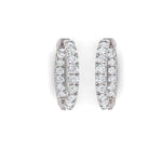 Earrings White Gold / 14K Inside Outside Small Diamond Hoop Earrings Lab Grown
