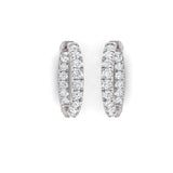 Earrings White Gold / 14K Inside Outside Small Diamond Hoop Earrings Lab Grown