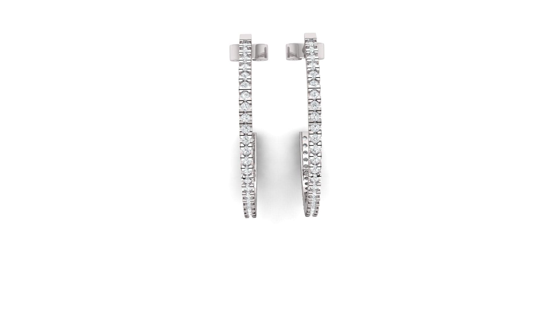 Earrings White Gold / 14K Mini Diamond Hoop Earrings Lab Grown