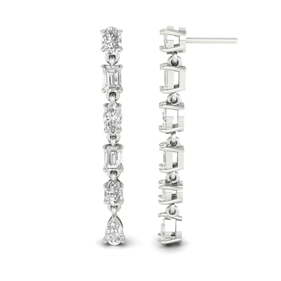 Earrings White Gold / 14K Multi-Diamond Dangle Earrings, Lab Grown