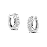 Earrings White Gold 14K or 18K Gold East West Round Diamond Huggie Hoop Earrings, lab grown
