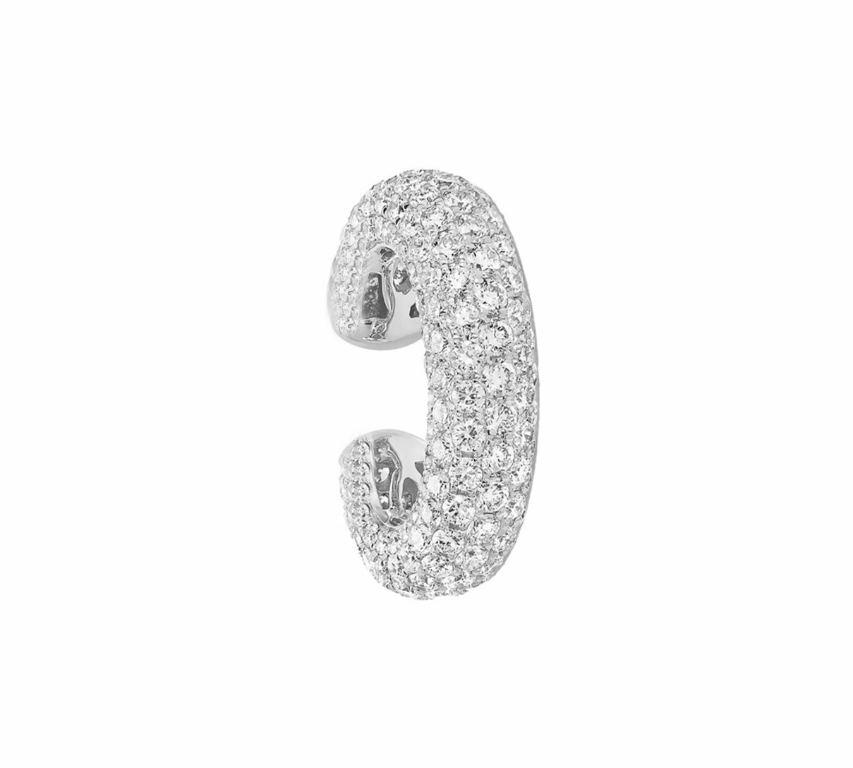 Earrings White Gold 14K or 18K Gold Pave Diamond Cuff Earring