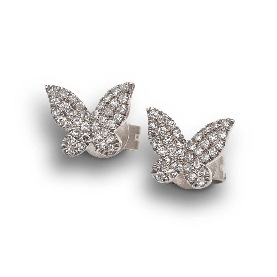 Earrings White Gold Butterfly Diamond Stud Earrings
