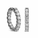 Earrings White Gold Diamond Inside-Outside Hoop Earrings, Large