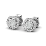 Earrings White Gold Halo Diamond Stud Earrings Lab Grown