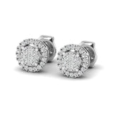 Earrings White Gold Halo Diamond Stud Earrings Lab Grown