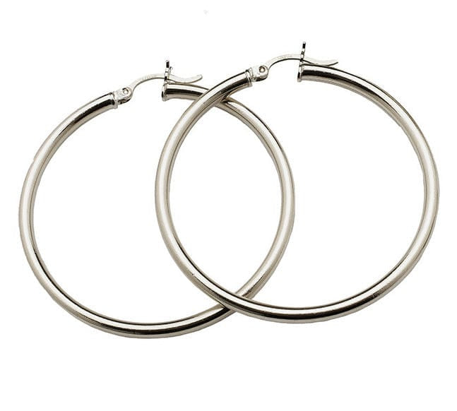 Earrings White Gold Large 14K Gold Hoop Earrings