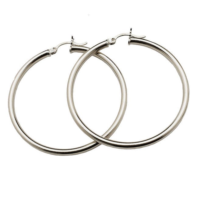 Earrings White Gold Large 14K Gold Hoop Earrings