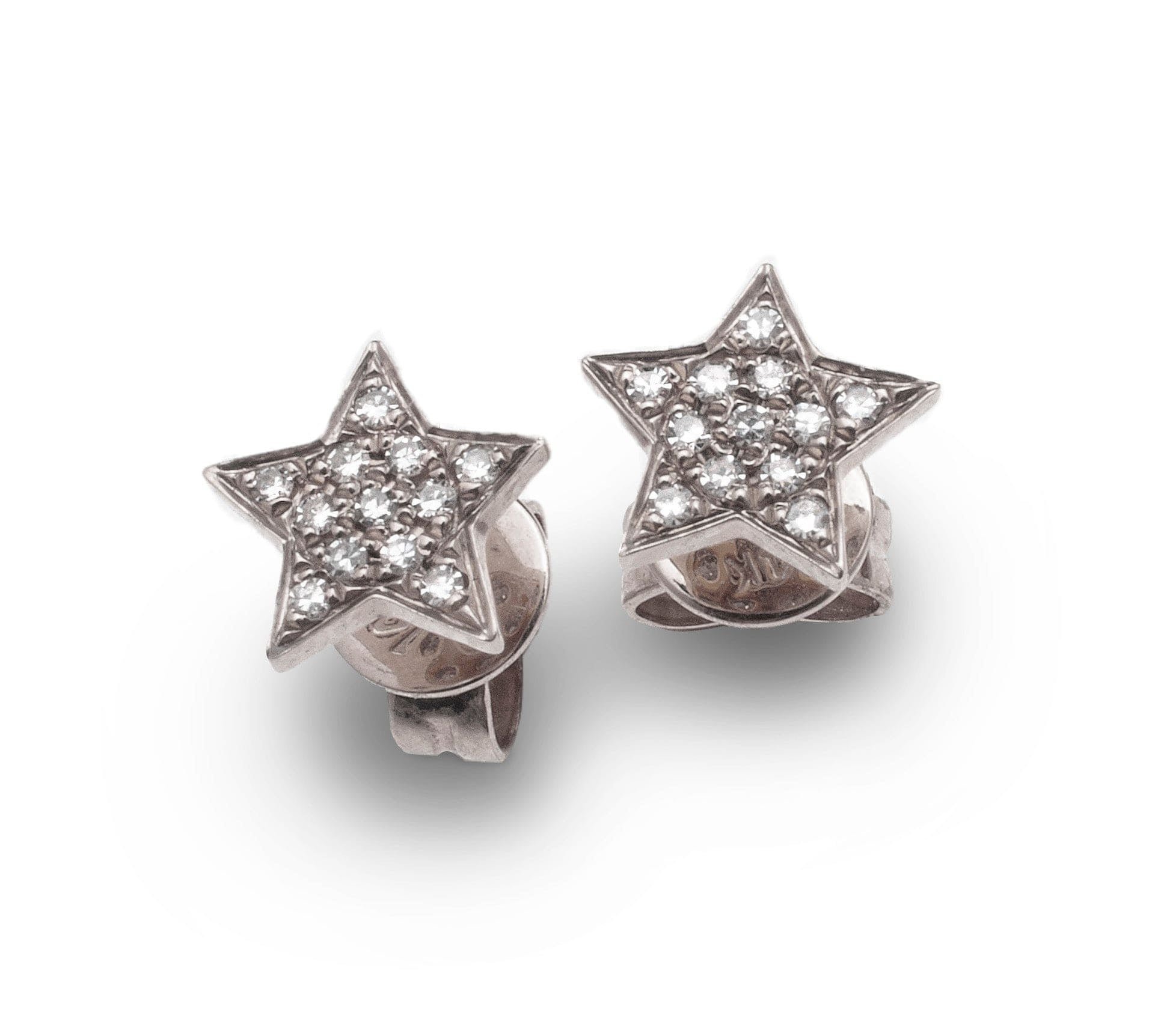 Earrings White Gold Star Diamond Stud Earrings