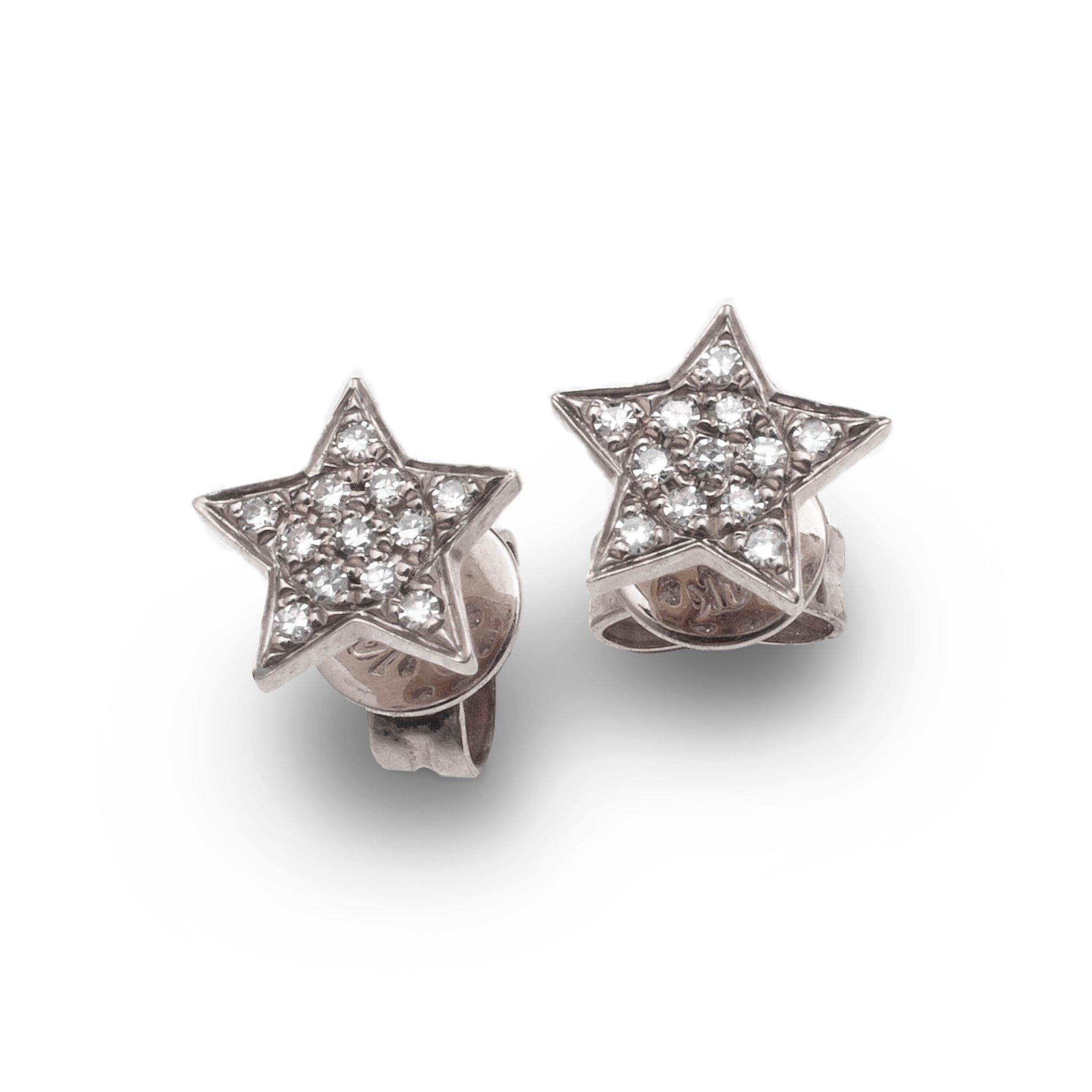 Earrings White Gold Star Diamond Stud Earrings