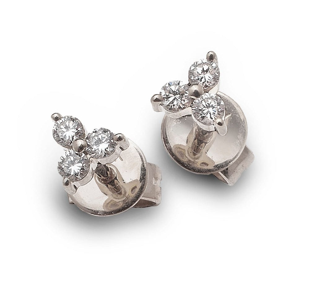 Earrings White Gold Trio Diamond Stud Earrings