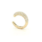 Earrings Yellow Gold 14K Gold Puffy Pave Diamond Cuff Hoop Earring