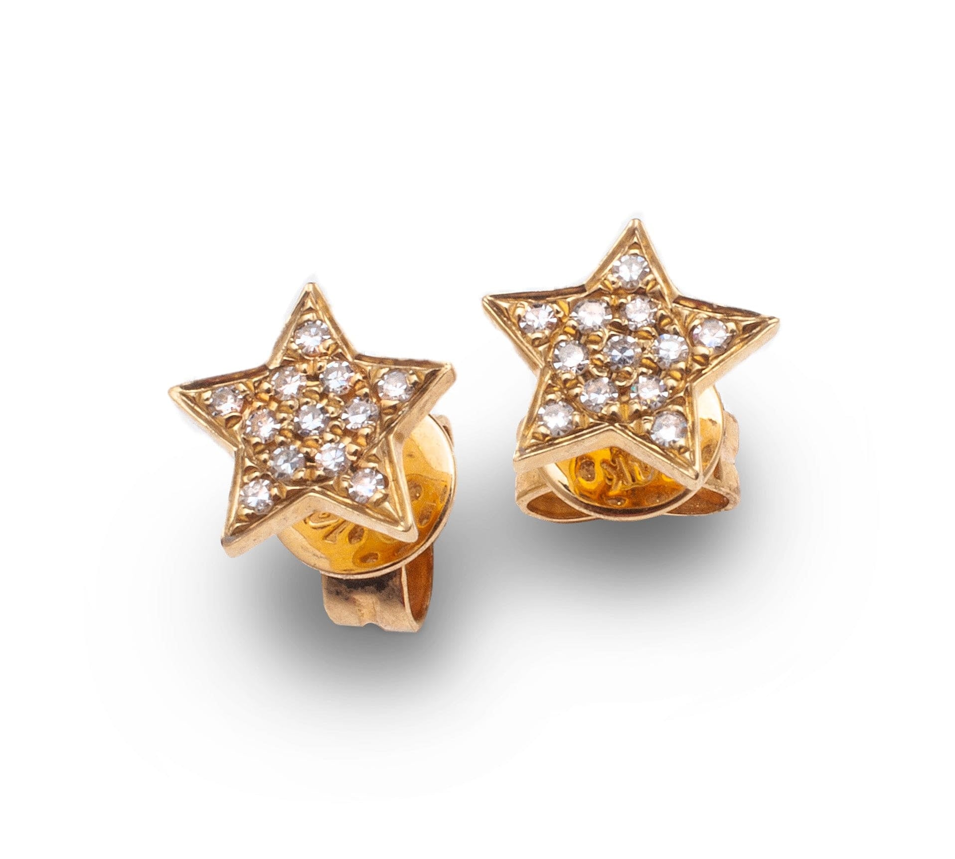Earrings Yellow Gold Star Diamond Stud Earrings