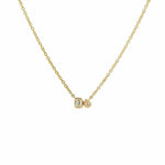 Necklace 14"-15"-16" / Yellow Gold / 18K 18K Gold Bezel Set Emerald Cut And  Pear Shape Diamonds On Chain Necklace