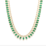 Necklace 14 & 18K Diamond & Emerald Dot-Dash Necklace, 5 x 3 mm (large)