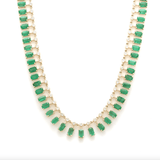 Necklace 14 & 18K Diamond & Emerald Dot-Dash Necklace, 5 x 3 mm (large)