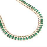 Necklace 14 & 18K Diamond & Emerald Dot-Dash Necklace, 5 x 3 mm (large)