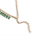 Necklace 14 & 18K Diamond & Emerald Dot-Dash Necklace, 5 x 3 mm (large)