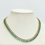 Necklace 14 & 18K Diamond & Emerald Dot-Dash Necklace, 5 x 3 mm (large)