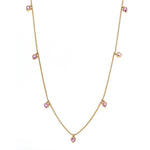 Necklace 14 & 18K Gold Pink Sapphire Heart Bezel Necklace