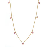 Necklace 14 & 18K Gold Pink Sapphire Heart Bezel Necklace