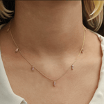 Necklace 14 & 18K Pink Sapphire Baguette Necklace