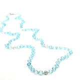 Necklace 14K Gold Blue Topaz And Lab Grown Diamond Strand invisible Set Necklace, Continuous