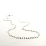 Necklace 14K Gold Diamond Strand invisible Set Drilled Diamond and Chain Necklace, Continuous Diamonds Lab Grown
